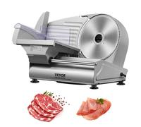 VEVOR Trancheuse de viande à usage domestique 180 W, 80-120 tr/min Trancheuse électrique pour aliments avec lames SUS420, 0-15 mm Épaisseur réglable pour viande, fromage, etc.