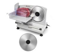 VEVOR Trancheuse Électrique 150 W, Trancheuse à Jambon avec Lame Tranchante de 170 mm, pour Saucisson Pain Fromage Viande Charcuterie, Épaisseur de Coupe Réglable 0-15 mm, Vitesse 65-90 tr/min