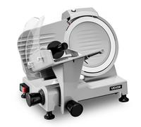 VEVOR Trancheuse Électrique 300 W, Épaisseur de Coupe Réglable 0-12 mm, pour Saucisson Pain Fromage Viande Charcuterie, Lame Amovible en Acier au Carbone 220 mm, Trancheuse à Jambon Professionnelle