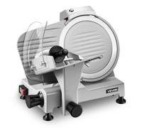 VEVOR Trancheuse Électrique 300 W, Trancheuse à Jambon Épaisseur de Coupe Réglable 0-12 mm, pour Saucisson Pain Fromage Viande Charcuterie, Lame en Acier au Carbone 250 mm et Plateau Amovibles