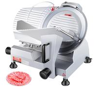 VEVOR Trancheuse Électrique Commerciale 240 W Trancheuse à Jambon Lame 250 mm 350-400 tr/min Trancheuse Charcuterie en Acier Inoxydable et Alu pour Couper en Tranches Viande Fromage Légumes Fruits