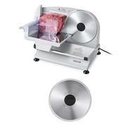 VEVOR Trancheuse Électrique, Trancheuse à Jambon et Viande avec Épaisseur de Coupe Réglable 0-15 mm, pour Baguette Fromage Saucisson Steak Viande Congelée Charcuterie, Deux Lames en Inox de 190 mm