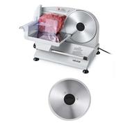 VEVOR Trancheuse Électrique, Trancheuse à Jambon et Viande avec Épaisseur de Coupe Réglable 0-15 mm, pour Baguette Fromage Saucisson Steak Viande Congelée Charcuterie, Deux Lames en Inox de 190 mm