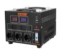 VEVOR Transformateur 220 V⇄110 V Convertisseur de Tension Élévateur Abaisseur 5000 W Transformateur de Puissance avec 3 Prises US NEMA 5-15R 3 Broches 3 Prises EU Shucko 1 Port USB 5 V 1 Prise Type-C