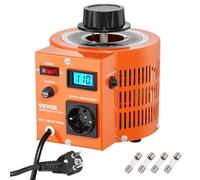 VEVOR Transformateur de tension variable auto 2000 VA, 6,6 A, entrée 230 V, sortie 0-300 V, régulateur de tension AC LCD 4 fusibles, interrupteur de commande thermique pour maison, bureau industriel