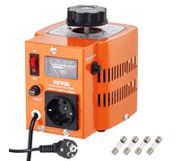 VEVOR Transformateur de tension variable automatique 500 VA, 1,7 A, entrée 230 V, sortie 0-300 V, régulateur de tension AC 4 fusibles, interrupteur de commande thermique pour maison, bureau industriel