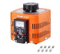 VEVOR Transformateur de tension variable automatique 500 VA, 1,7 A, entrée 230 V, sortie 0-300 V, régulateur de tension AC 4 fusibles, interrupteur de commande thermique pour maison, bureau industriel