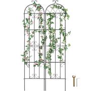 VEVOR Treillis, 221 x 50 cm, set de 2 treillis métalliques inoxydables pour fleurs de jardin, treillis pour rosiers, support pour concombres, aide à l'escalade, treillis pour plantes, treillis décorat