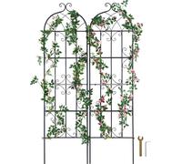 VEVOR Treillis 51x180cm Support pour plantes grimpantes Set de 2 Treillis en métal inoxydable pour fleurs de jardin Roseraies Terrasse et pelouse
