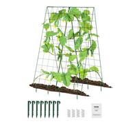 VEVOR Treillis de concombre pour plantes grimpantes, treillis de jardin pliable en métal pour lit surélevé, avec pinces pour plantes, support de plantes, pour tomates, courges, légumes, 117 x 84 cm