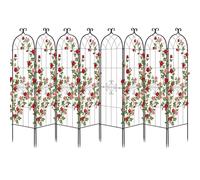 VEVOR Treillis de Jardin Métal 52,5x180 cm Support de Plante Grimpante Lot de 8 Treillis pour Rosiers, Tomates, Concombres, Fleurs Légumes Grimpants, avec Revêtement en Poudre, Système de Verrouillage