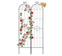 VEVOR Treillis de Jardin Métal 52,5x220 cm Support de Plante Grimpante Lot de 2 Treillis pour Rosiers, Tomates, Concombres, Fleurs Légumes Grimpants, avec Revêtement en Poudre, Système de Verrouillage