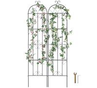 VEVOR Treillis de jardin rampants pour plantes et fleurs en métal antirouille, support pour roses grimpantes extérieures, treillis décoratif pour clématite haute, 51 x 220 cm, 2 pièces