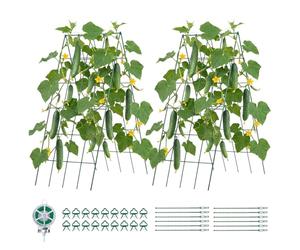 VEVOR Treillis pour Concombres 990x400 mm, Lot de 4, Treillis de Jardin | Support pour Plantes Grimpantes, Potager Surélevé, Haricots, Pois, Tomates, Fleurs, Cadre Métallique Antirouille, en Forme A