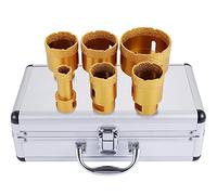 VEVOR Trépan Scie Cloche Kits 6 Pièces 20/35/40/45/50/68 mm, Ensemble de Scies-cloches avec Filetage M14 pour Meuleuse Carrelage Porcelaine Granit Marbre