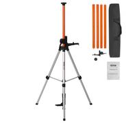 VEVOR Trépied de Niveau Laser, Filetage 1/4"-20 5/8"-11, Réglable en Hauteur 1040-3400 mm avec Niveau à Bull Intégré, Support Robuste, Trépied en Aluminium Léger à Poteau Extensible pour Scanner Laser