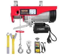 Treuil a Cable Electrique 1000 kg Palan Electrique avec Telecommande sans Fil 1600 w Treuil-Palan 10 m/min Hauteur de Levage Cable Simple 12 m Moteur en Cuivre Pur pour Garages Entrepots Usines - Vevor