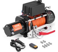 VEVOR Treuil électrique, 10 000 lb, 12 V DC treuil pour camion avec Φ7/20 pouces x 65 pieds de câble synthétique, guide-câble en aluminium, télécommande sans fil et filaire, IP55 étanche pour le remor