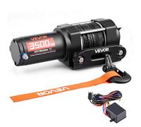 VEVOR Treuil Électrique 12 V CC 1587 kg Treuil pour Quad SSV Tout-terrain Remorquage, Corde Synthétique 5,5 mm x 10 m, Télécommande Filaire, Étanche IP55, Guide-câble en Alliage d'Alu, Platine Montage
