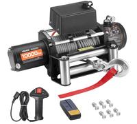 VEVOR Treuil Électrique 12 V CC 4500 kg avec Câble en Acier Φ 8,3 mm x 19,8 m, Télécommande sans Fil et Filaire, Étanchéité IP55, pour Remorquage de SUV, Jeep, Remorque, Bateau, Véhicule Tout-terrain