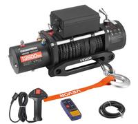 VEVOR Treuil Électrique 12 V CC 6100 kg avec Corde Synthétique Φ 9,5 mm x 26 m, Télécommande sans Fil et Filaire, Étanchéité IP55, pour Remorquage de SUV, Jeep, Remorque, Bateau, Véhicule Tout-terrain