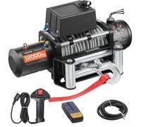 VEVOR Treuil Électrique 12 V Treuil Charge 5400 kg avec Câble Acier 9,1 mm x 26 m Télécommande sans Fil et Filaire pour Remorquage de SUV, Jeeps, Remorques, Bateaux, Véhicules Tout-terrain, Camions