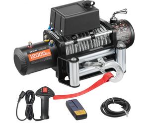 VEVOR Treuil Électrique 12 V Treuil Charge 5400 kg avec Câble Acier 9,1 mm x 26 m Télécommande sans Fil et Filaire pour Remorquage de SUV, Jeeps, Remorques, Bateaux, Véhicules Tout-terrain, Camions