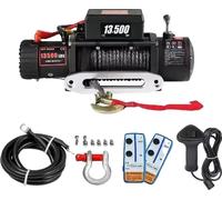 VEVOR Treuil électrique, 13500 lbs de traction, 79 ft de corde synthétique, double télécommande