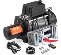 VEVOR Treuil électrique, 18 000 lb, 12 V DC treuil de camion avec Φ7/16 pouces x 85 pieds de guidage de la poulie du câble en acier, télécommande sans fil et filaire, IP55 étanche pour le remorquage d