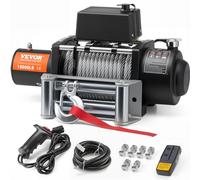 VEVOR Treuil électrique 8165 kg, treuil pour camion avec câble en acier Φ1,1 x 2590,8 cm, guide-câble, télécommande sans fil et filaire, étanche IP55, pour remorquage SUV, tout-terrain, camion, bateau