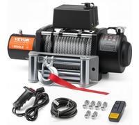 VEVOR Treuil électrique 8165 kg, treuil pour camion avec câble en acier Φ1,1 x 2590,8 cm, guide-câble, télécommande sans fil et filaire, étanche IP55, pour remorquage SUV, tout-terrain, camion, bateau