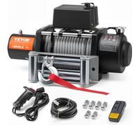 VEVOR Treuil électrique 8165 kg, treuil pour camion avec câble en acier Φ1,1 x 2590,8 cm, guide-câble, télécommande sans fil et filaire, étanche IP55, pour remorquage SUV, tout-terrain, camion, bateau