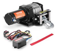 VEVOR Treuil Électrique VTT UTV Capacité de Traction 1361 kg/3000 lbs 12 V CC avec Câble en Acier à 7 Brins 0,5x1188,7 cm, Contrôle Filaire, Étanche IP55, Treuil pour Remorquage VTT UTV Tout-Terrain