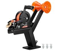 VEVOR Treuil Manuel avec Support et Rouleau 1588 kg, Treuil Remorque Bateau avec Sangle Polyester Orange 6,1 m, pour Jet-Ski, Voilier, Bateau à Moteur, Manivelle Antidérapante, Cliquet bidirectionnel