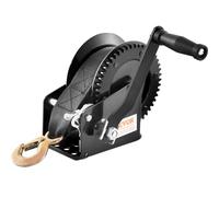 VEVOR Treuil Manuel Capacité de Traction 725,7 kg Treuil de Remorque Bateau Manivelle Robuste avec Sangle en Polyester 10 m Cliquet Bidirectionnel Treuil Manuel à Manivelle pour Remorque, Bateau, VTT