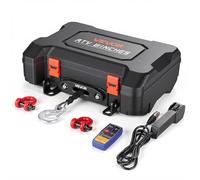 Treuil Portable 12 V CC 1587 kg-VEVOR-Treuil Électrique Corde Synthétique, pour Quad, Télécommandes sans Fil, avec Guide-Câble
