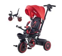 Tricycle Évolutif pour Enfants de 1 à 5 Ans-VEVOR-Tricycle Bébé 6 en 1 avec Canne Réglable à 4 Niveaux-Rouge