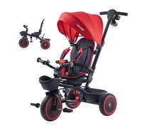 VEVOR Tricycle Évolutif pour Enfants de 1 à 5 Ans, Tricycle Bébé 6 en 1 avec Canne Réglable à 4 Niveaux, Vélo Poussette à Siège Réglable et Rotatif avec Capote Amovible, Paniers de Rangement, Rouge