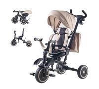 VEVOR Tricycle Évolutif pour Enfants de 18 Mois à 5 Ans, Tricycle Bébé Pliable 7 en 1 avec Canne Réglable à 3 Niveaux, Vélo Poussette à Siège Rotatif, Capote Dépliable et Amovible, Sac de Rangement
