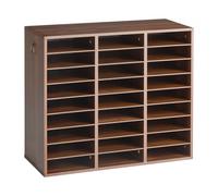 VEVOR Trieur de Documents de Bureau en Bois avec 27 Compartiments, Brun, Organisateur de Dossiers avec Étagères Réglables pour Rangement de Papiers, Magazines, Courriers, Bibliothèque, École, Accueil