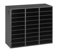 VEVOR Trieur de Documents de Bureau en Bois avec 27 Compartiments, Noir, Organisateur de Dossiers avec Étagères Réglables pour Rangement de Papiers, Magazines, Courriers, Bibliothèque, École, Accueil