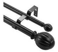 VEVOR Tringle à rideau double 91,4–182,9 cm embouts ronds longueur réglable