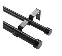 VEVOR Tringle à rideaux double tringle extensible 183 - 366 cm, borne ronde, charge max. 13,6 kg, tringle à rideau intérieur, longueur réglable, pour salon, salle de bain, chambre à coucher,
