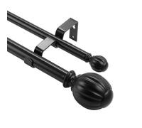 VEVOR Tringle à rideau double 91,4–182,9 cm embouts ronds longueur réglable