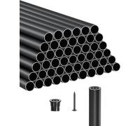 VEVOR Tringles de rampe d'escalier, set de 51, φ19 x 660 mm, barres décoratives en aluminium pour main courante d'escalier, convient pour escalier, véranda, terrasse, clôture, noir