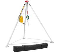 VEVOR Tripode Levage avec Treuil 1179 kg Trépied Sauvetage Espace Confiné Tripode Égouts pour Manutention Matériaux et Évacuation Personnel, Pieds Réglables 1,6-2,45 m Câble 30 m Protection Antichute