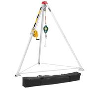 VEVOR Tripode Levage avec Treuil 544 kg Trépied Sauvetage Espace Confiné Tripode Égouts pour Manutention Matériaux et Évacuation Personnel, Pieds Réglables 1,34-2,15 m Câble 30 m Protection Antichute