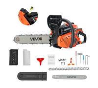 VEVOR Tronçonneuse à Essence 355 mm, Tronçonneuse Thermique 40 cc, 1,3 kW, avec Poignée Antidérapante, Double Réservoir de Carburant, pour Coupe de Bois, Élagage de Branches des Arbres, Défrichement