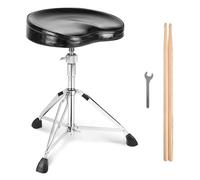 VEVOR Trône de tambour, 540-670 mm, tabouret de tambour batterie rembourré, hauteur réglable, avec pieds antidérapants, baguettes 5A charge 227 kg siège tambour de batterie pivotant 360° pour batteurs