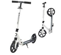 VEVOR Trottinette pour enfants 8 ans et plus, ados et adultes, patinette à 2 roues, guidon réglable en hauteur et plateau antidérapant, pliable et légère pour garçons et filles à 100 kg, blanc et noir